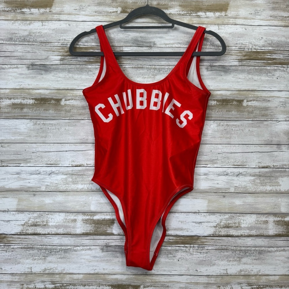 Chubbies Women’s Red One Piece Swimsuit size Small